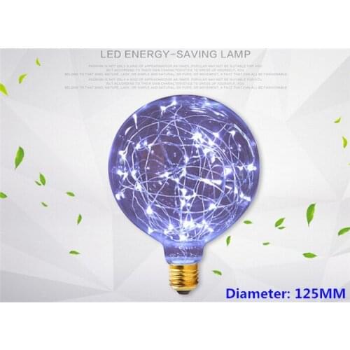 Led Filament lamp stars colorful G125 decoration Bulb e27 blue bulb purple bulb yellow red rgb Copper wire bulb colorful stars