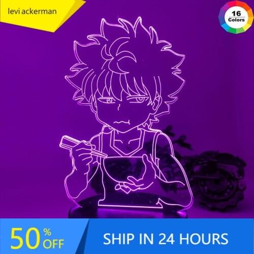 Led Light for Kids Bedroom Decor Hxh Led Night Light Anime Gift Acrylic Neon 3d Lamp Xmas Birthday Killua Cute DIY New Year Gift