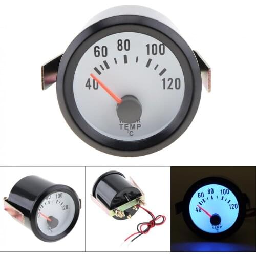 Universal 2" 52mm 12V Blue LED 40~120 Celsius Degree Car Water Temperature Meter Gauge with Sensor for Boat / Truck / ATV
