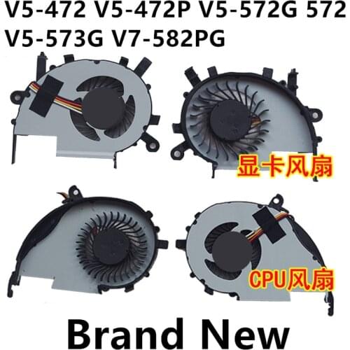 New Laptop CPU/GPU Cooling Fan For Acer V5-472 V5-472P V5-572G 572 V5-573G V7-582PG Notebook Cooler Radiator