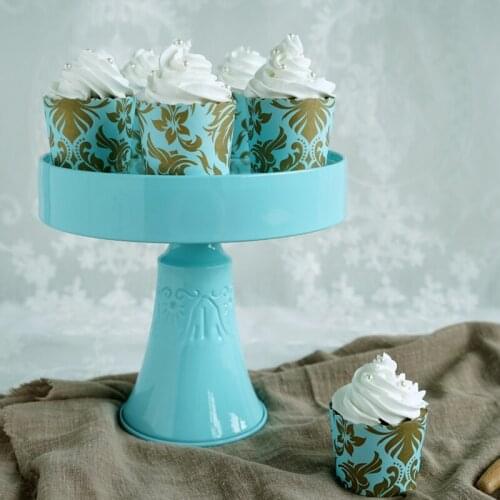 Tiffany blue vintage cake stand metal stand up cupcakes holder cakepops table decorating candy bar party supplier