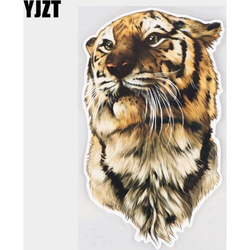 YJZT 11×18CM Cute Tiger Portrait Window Door Decoration Scratch Cover Car Stickers Decals 21A-0529