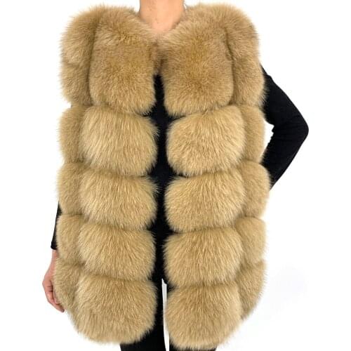 2021 Natural Real Fox Fur Vest Natural Fur Coat For Jacket Women Coats Vest Waistcoat Fur Coats Real Fur Coat Fox Vest Jacket