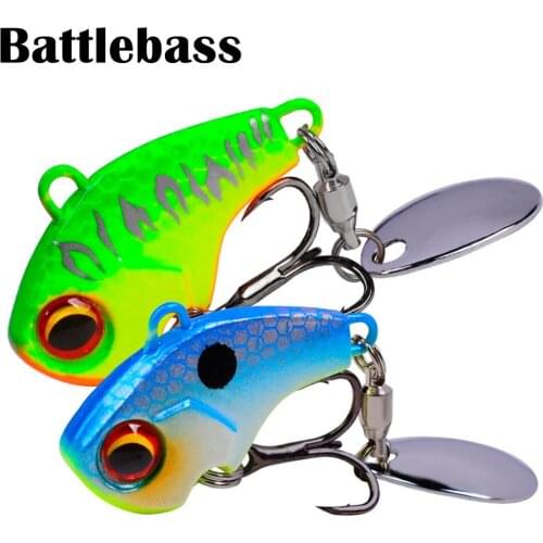 1pc NEW Fishing Lures Spinner Spoon Lure For Pike Bass Trout With Treble Hook Hard Artificial Bait Vib Wobble Lures For Fishing