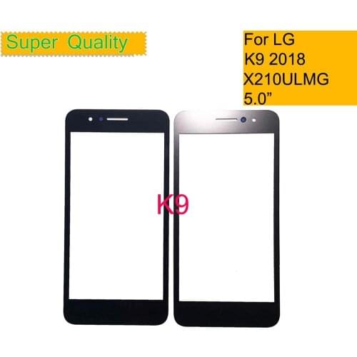 10Pcs/lot For LG K9 2018 LM X210CM LMX210EMW Touch Screen Front Glass Panel Front Outer Glass Lens For LG K9 LCD Glass