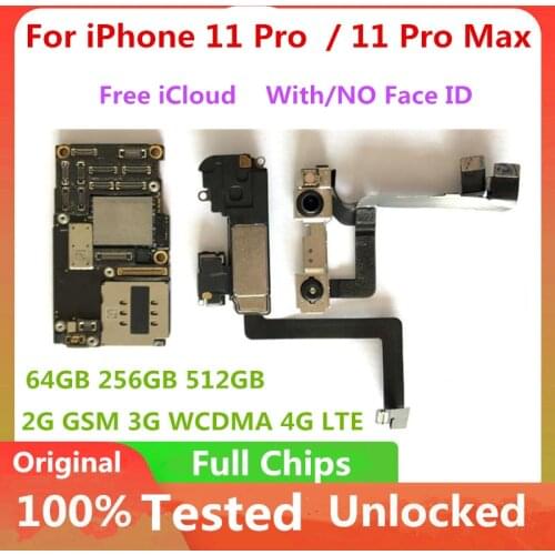 For iPhone 11 Pro / 11 Pro Max Original Unlocked Motherboard Clean iCloud Full Chips Mainboard LogicBoard Support IOS Update MB