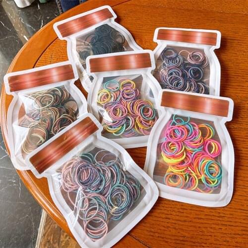 100PCS New Cute High Stretch Colour Princess Headwear Kids Elastic Hair Bands Children Ropes Girls Accessories Baby Headdress