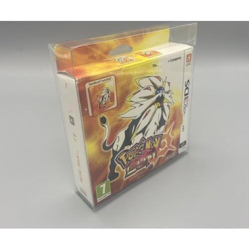 100 pcs a lot Transparent storage box Display Case for 3DS Pokemon protection box limited EU edition Game