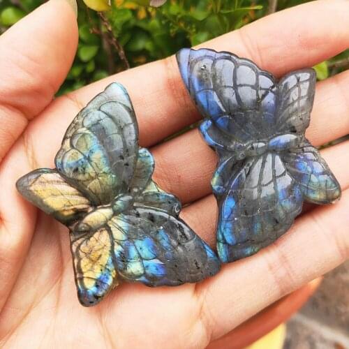 2pcs natural labradorite crystal butterfly quartz Butterflies Christmas gift healing