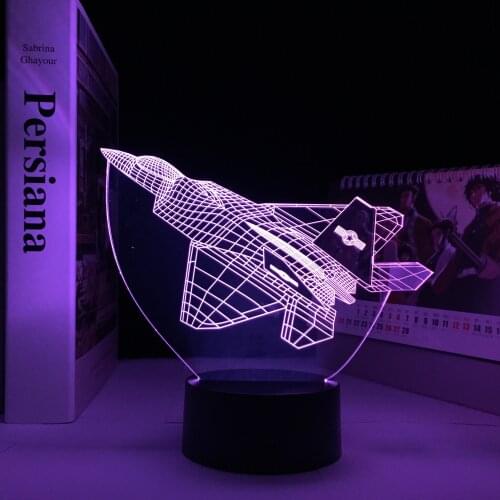 Warcraft Plane3D Illusion Lamp for Child Bedroom Decor Nightlight Color Changing Atmosphere Event Prize Led Night Light