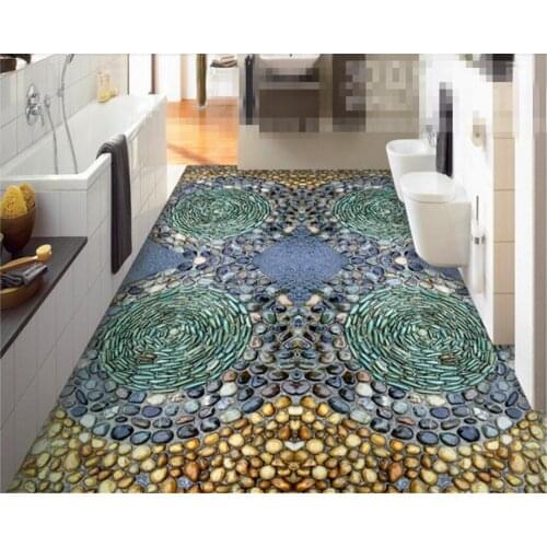 Beibehang Custom three-dimensional creative personality wallpaper cobblestone ground stone 3D floor tiles wall papers home decor