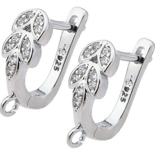 4 Colors Shiny Zircon Copper Handmade Earrings DIY Accessories for Jewelry Gold Sliver Color Jewelry Findings Supplies Wholesale