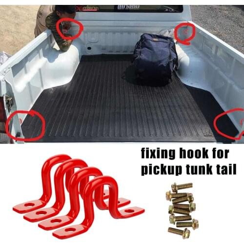 4pcs Pickup Truck Bed Box Link Cargo Tie down Bracket Fixing Hook for Ford F150 Raptor Toyota Tundra Dodge Ram Chevrolet