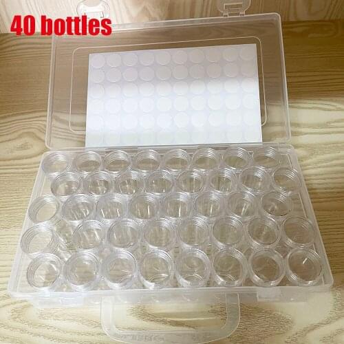 40/80/120/160 Diamond Painting Accessory Box Container Embroidery Mosaic Tools Bead Cross Stitch Plastic Drill Storage Bottles