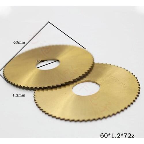 60*16*1.2mm Saw Blade PF001 Milling Cutter Titanium-plated Gold Steel Key Thin Saw Blade Double-head Machine Blade
