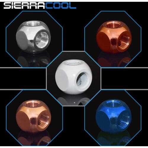 G1 / 4 "X3 black white silver Gold three links cubic Adaptors Water cooling accessories PC water cooling