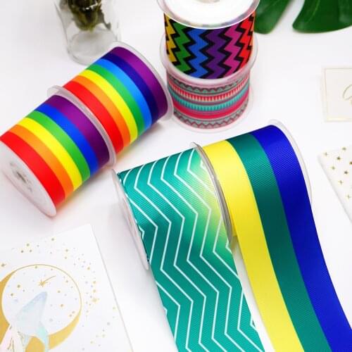 DIY Cartoon Stripe Printed Grosgrain Ribbon For Craft Supplies Sewing Accessories 5 Yards. 966