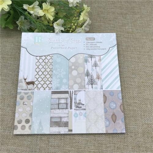 24 sheets 6"X6"The Lovely deer Pattern Creative Scrapbooking paper pack handmade craft paper craft Background pad