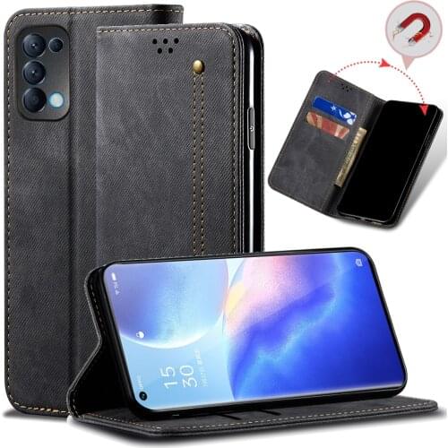 Luxury Leather Flip Wallet Case For OPPO Reno 5 Pro 4 5G 5K 5F 5A Card Slot Stand Magnetic Phone Cover Bag for Reno 5 Lite House