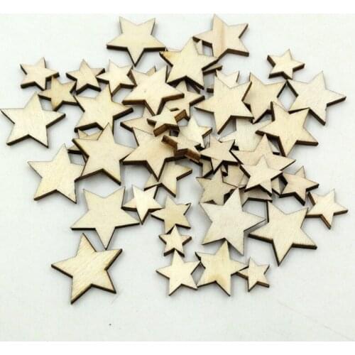 Wooden star mixed 10/12/15/20mm confetti for Craft Wedding Party favor baby shower Decor DIY table crakers scatter sprinkles