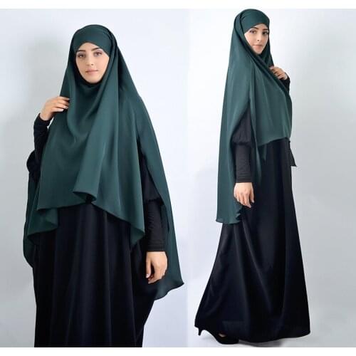 Eid Muslim Women Hijab Prayer Garment Long Khimar Jilbab Abaya Full Cover Musulman Ramadan Gowns Abayas Islamic Clothes Niqab