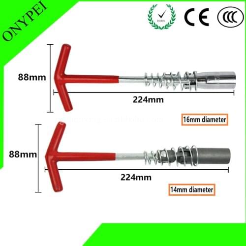 Car Repair Tools 14mm/16mm T-Handle Remover Installer Universal Structure Spark Plug Socket Wrench Hand Tool For Multiple Angles
