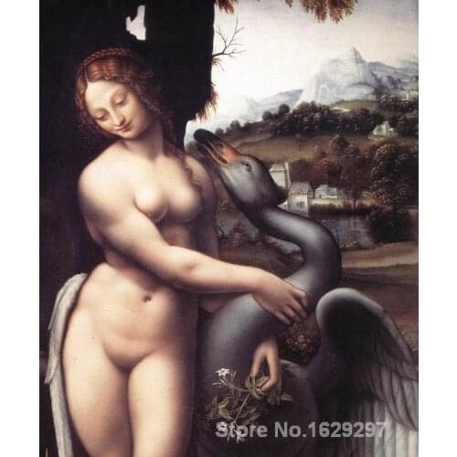 Art for sale Leda Close up by Leonardo Da Vinci canvas Handmade High quality