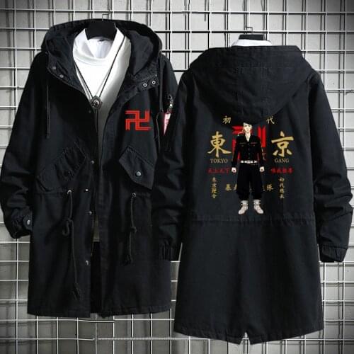 Anime Tokyo Revengers Sano Manjiro Long Trench Manji Gang Black Coat Mikey Draken Ken Ryuguji Kokounoi Hajime Cosplay Costume