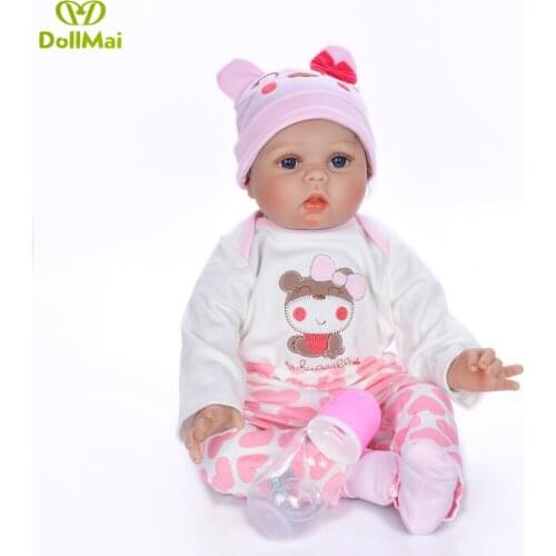 Hot sale Bebe reborn silicone baby doll 22inch 55cm soft real touch children gift toy doll reborn