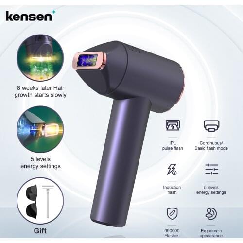 Kensen IPL Hair Removal Laser Epilator For Men Face Body 3IN1 Electric depilador a laser 500000Flashes Permanent Electric Facial