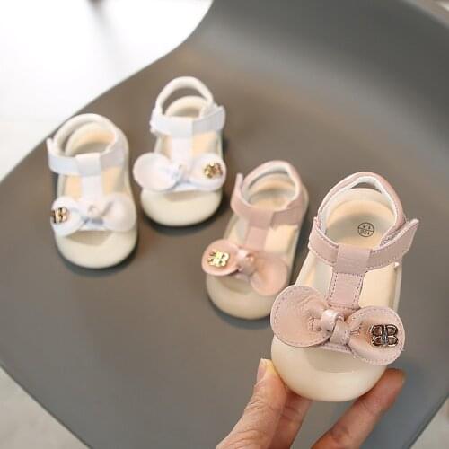 2020 Baby Girls Summer Sandals Soft Bottom Non-slip Bow-knot Kids Children Anti-collision Beach Sandals Infant Toddler Shoes