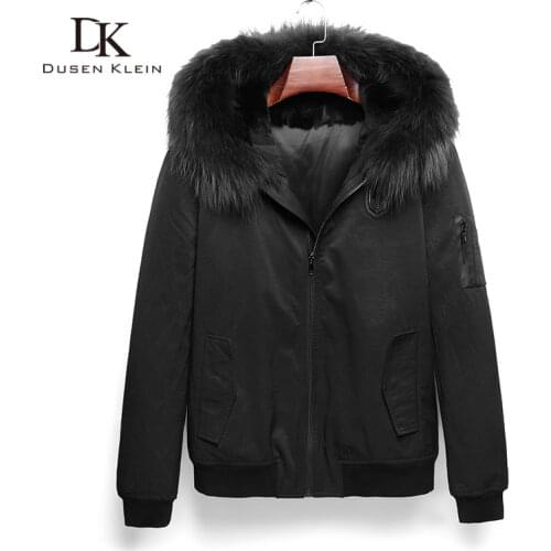 Men Hooded Fur Coat Rabbit Liner Winter Jackets Warm Thick Outerwear 2019 New Black Big Size Short 1101