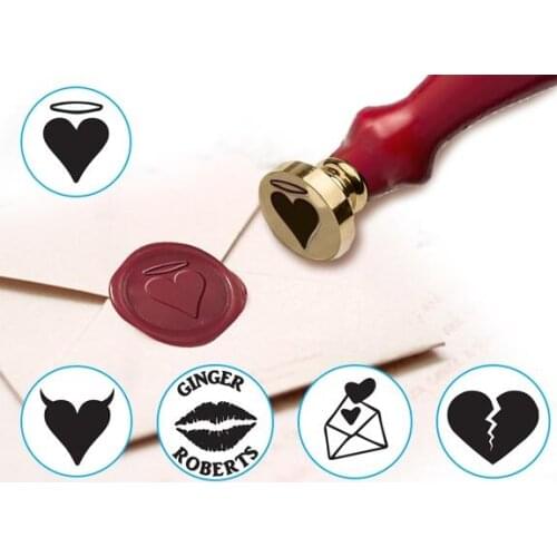 Customizable Hearts & Romance Design Wax Seal Stamp