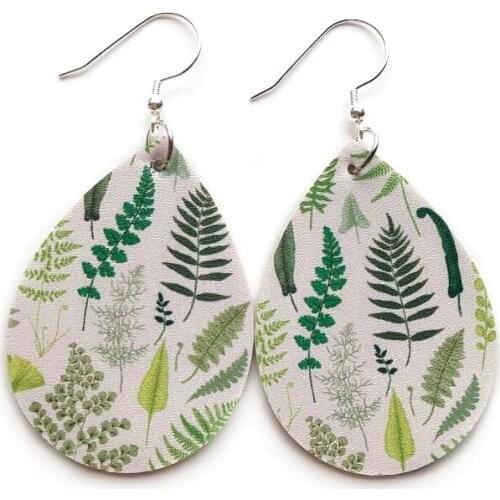 New Double Sided Leather Earrings for Women Bohemian Vintage Teardrop Women Earrings Fashion Jewelry