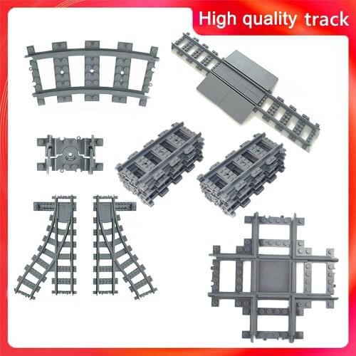 City trein Track Rail Straight Curved Train Flexible Tracks Rails Building Block Bricks Model Compatible All Brands train