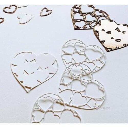 Mmao Crafts Metal Steel Cutting Dies 3Pcs Heart shape frame Stencil For DIY Scrapbooking Paper/photo Cards Embossing Dies
