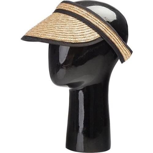 Womens Summer Hat Sun Visor Empty Top Hemming Hair Band Style Wide Brim Sun Protection Cap Female Sun Hats Beach Hat Straw Hat