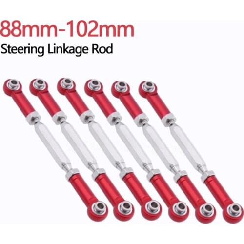 6Pcs 88mm Aluminium Steering Linkage Rod Turnbuckle for RC 1/10 1/8 Redcat HSP ZD Racing HPI HOBAO Monster Truck Buggy truggy Up