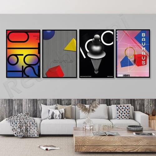 Bauhaus exhibition unique geometric posters minimalism art canvas prints abstract paintings living room murals home decoration