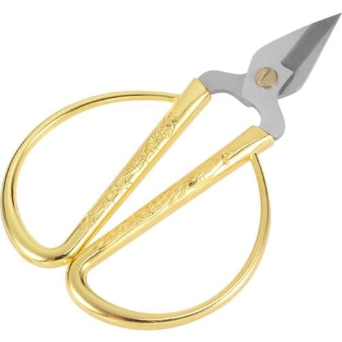 Uxcell 5 Inch Stainless Steel Scissor for Office Home Cutting, Gold Tone Handle For cutting paper, cardboard, fabric, photos
