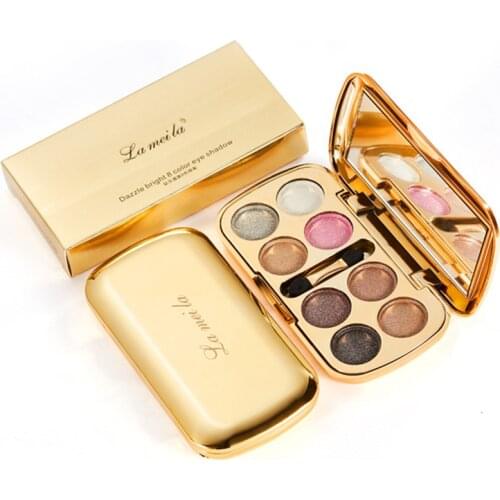 High Quality 8 Colors Makeup Eyeshadow Palette Shine Diamond Glitter Matte Eye Shadow in One Palette Blush Makeup Set for Beauty