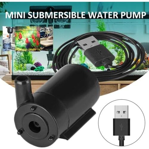 1pc Mini Mute Submersible Water Pump Low Noise Garden Fountain Tool Fish Tank Water Pumps USB 5V 1M Cable