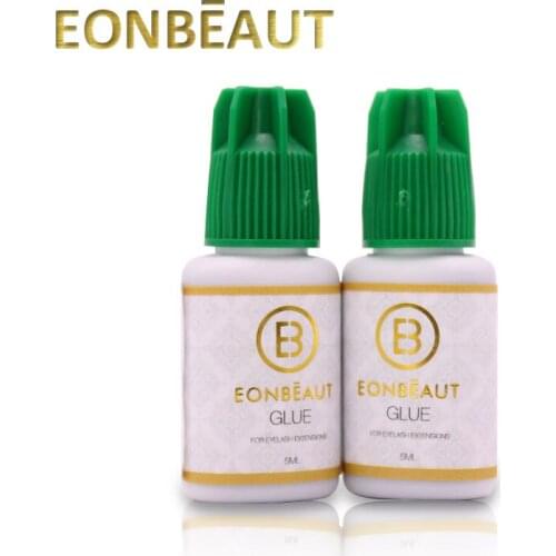 2 Bottles EONBEAUT Eyelash Extension Glue Lash Glue 3 Sec Drying Time Low Order Irritation 5ml Black Professionals Practice Glue
