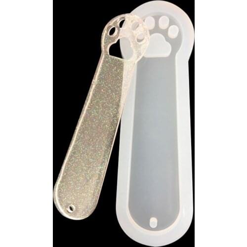 3Pcs DIY Crystal Epoxy Resin Mold Rectangle Cat Claw Bookmark Silicone Mould Handmade Crafts Jewelry Making Tool E56C