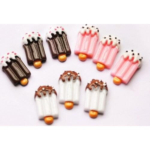 30pcs Scrapbooking Phone Case DIY Decorative Craft Miniature Artificial Resin Cabochon Cute Ice Cream