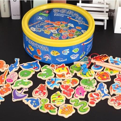 40pcs Children Number Letter Magnetic Fishing Game Childrens Game Magnet Fish Toy Game Educational Developing Toys For Children