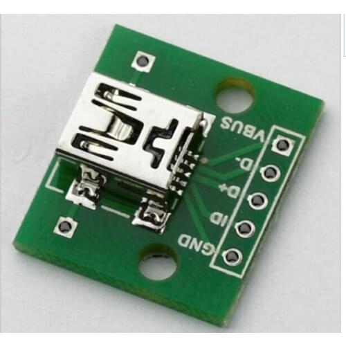 5pcs MINI USB to DIP Adapter 5pin female connector B type pcb converter
