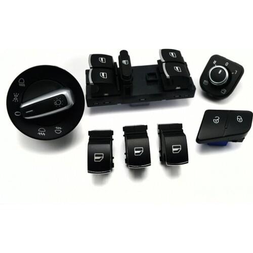 7PCS Window Headlight Mirror Door Control Switch Button For Volkswagen VW Passat B6 3C0962125B 5ND959565A 5ND941431A 5ND 959 857
