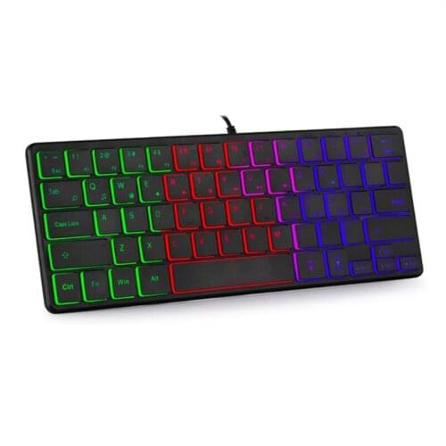 B2EF Mini 60% Compact 64 Keys Keyboard Waterproof Mute Keyboard for PC/Mac Gamer