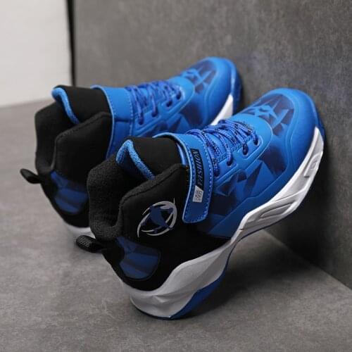 Boy Brand Basketball Shoes Kids Sneakers Boy High Quality Thick Sole Non-slip Top Spring Bigger Children Sport Shoes Boy Basket